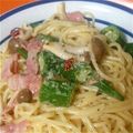 daskochen0's cooksnap of when they made チキンとおくらのクリームスパゲッティ.