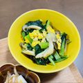ちいさん's cooksnap of when they made 子供の苦手克服☆小松菜としめじの卵炒め.