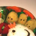 こはることん's cooksnap of when they made サツマイモのヒヨコ　キャラ弁.