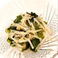 悠LOVE航's cooksnap of when they made モヤシとワカメのポン酢合え.