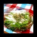 ともみ917's cooksnap of when they made 水菜と大根の梅ジャコサラダ.