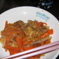 mzt's cooksnap of when they made エバラ焼き肉のたれで☆豚肉と根菜の炒め物.