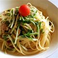 kny♯'s cooksnap of when they made ノンオイル！ツナと水菜の和風パスタ☆.