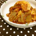 igayuri's cooksnap of when they made キャベツと蒟蒻の塩麹キムチ炒め☆.