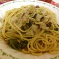 なっつあん's cooksnap of when they made ノンオイル！ツナと水菜の和風パスタ☆.