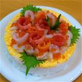 erierich's cooksnap of when they made お雛祭パーティーに お花のお寿司☆.