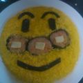 えんどうらん's cooksnap of when they made 3色アンパンマンケーキ寿司でひなまつり.
