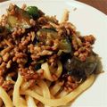 くるみんき's cooksnap of when they made 挽き肉と茄子のぶっ掛けうどん.