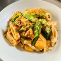 azbjbn's cooksnap of when they made 厚揚げとオクラのピリ辛味噌炒め.
