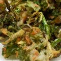 きのこ37's cooksnap of when they made 春菊と舞茸と干しエビの揚げもの✿.