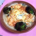 みーまぐ's cooksnap of when they made マッシュポテトグラタン♡サーモン＆法蓮草.