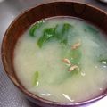 ごんたいぬ's cooksnap of when they made 春色～レタス新玉味噌汁.