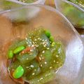 おぶうさま's cooksnap of when they made 枝豆と刺身蒟蒻の☆胡麻梅和え.