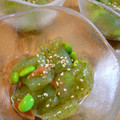 おぶうさま's cooksnap of when they made 枝豆と刺身蒟蒻の☆胡麻梅和え.