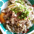 totttty's cooksnap of when they made 合挽き肉で…あつあつおいしい肉豆腐丼.