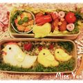 ＊あんりこ＊'s cooksnap of when they made キャラ弁♪にわとり＆ひよこちゃん弁当.