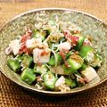 ちべターリー's cooksnap of when they made さっぱり！！オクラと長芋のじゃこ梅肉和え.