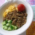 ななかいママ's cooksnap of when they made 焼肉のたれでﾐﾝﾁの焼肉丼。.