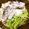 B子chan's cooksnap of when they made 鯛あらの酒塩炒り　香り野菜添え.