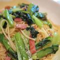 12ニャンコの母上's cooksnap of when they made ★厚切りベーコンと小松菜のパスタ★.