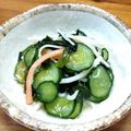 YCHキッチン's cooksnap of when they made きゅうり・わかめ・カニカマ・しらすの酢物.