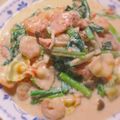 けじゃ's cooksnap of when they made 鮭とほうれん草の味噌クリーム煮.