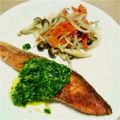 もぐみるく's cooksnap of when they made サーモンのムニエル　春菊のソースで.