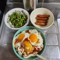 ebipeco's cooksnap of when they made 目玉焼き。の、生姜焼き。.