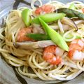 ことね♪'s cooksnap of when they made ♡海老とたっぷりきのこの和風パスタ♡.
