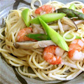 ことね♪'s cooksnap of when they made ♡海老とたっぷりきのこの和風パスタ♡.