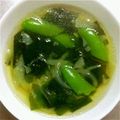 ぐうちょきるりこ's cooksnap of when they made わかめとスナップエンドウの中華スープ.