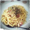 はちこ☆555's cooksnap of when they made フライパン１つで作る☆カニの和風パスタ.