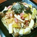 naneyne's cooksnap of when they made きのことベーコンの和風スパゲティ.