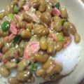 まゆみ母ちゃん's cooksnap of when they made 薬味たっぷり☆そば風味な納豆.
