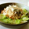 ゆっち24's cooksnap of when they made 七味マヨ納豆のサラダうどん(^-^).