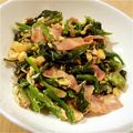 yuraponpon's cooksnap of when they made ほうれん草のベーコン卵炒め.