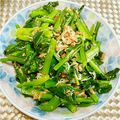 もりもりたまご's cooksnap of when they made 小松菜のツナしらす和え*。*.