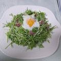junjun2002's cooksnap of when they made かりかりベーコンと水菜のチーズマヨサラダ.