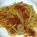 ebiholic's cooksnap of when they made ソーセージのトマトソースパスタ.
