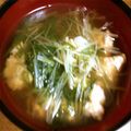 totttty's cooksnap of when they made 鶏つくね入りほうれん草と水菜のスープ♪.