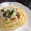★こびと★'s cooksnap of when they made 簡単！みょうがとオクラの梅風味パスタ.