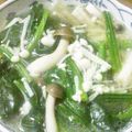 にぃもちゃん's cooksnap of when they made ほうれん草とキノコの食べるスープ♪.