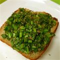Elly’s's cooksnap of when they made ニラ胡麻*トースト.