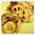 yurikaaa19's cooksnap of when they made 野菜のおかず☆蓮根とナスのマスタード炒め.