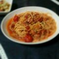 Ｃｈｉｌｄ's cooksnap of when they made 春キャベツのトマトスープパスタ.