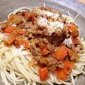 にゃつりん's cooksnap of when they made 自家製ミートソーススパゲティ.