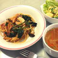 まい★☆★'s cooksnap of when they made キノコとほうれん草の和風パスタ.