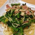 becky0118's cooksnap of when they made 菜の花とベーコンのガーリック炒め.