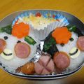 ナヲ＊＊'s cooksnap of when they made 簡単　はなかっぱ　ももかっぱ等キャラ弁当.