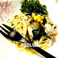 オトゥヌ's cooksnap of when they made ほうれん草きのこコーンの和風スパゲティー.